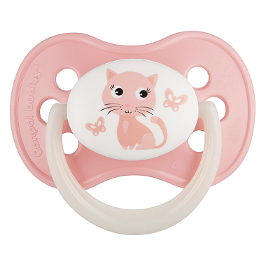 Купить Canpol babies animals 1 шт соска-пустышка латексная 0-6 мес цвет розовый