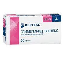 Купить: Глимепирид 3 мг 30 шт таблетки