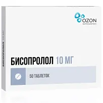 Купить: Бисопролол 10 мг 50 шт таблетки покрытые пленочной оболочкой