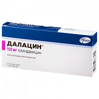 Купить: Далацин 100 мг 3 шт суппозитории вагинальные + аппликатор