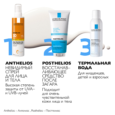 Купить La Roche-Posay Anthelios SPF 30 200 мл спрей для лица и тела невидимый