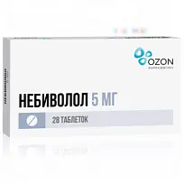 Купить: Небиволол 5 мг 28 шт таблетки