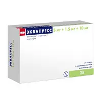 Купить: Эквапресс 5 мг + 1,5 мг + 10 мг 28 шт капсулы с модифицированным высвобождением