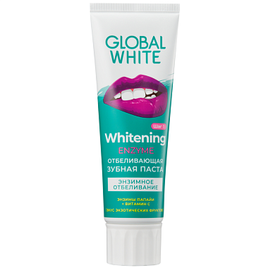 Купить Global White 100 г паста зубная отбеливающая энзимное отбеливание