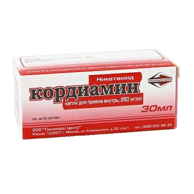 Купить Кордиамин 25 % 30 мл капли для приема внутрь
