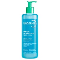 Купить: Bioderma Sebium 500 мл гель-мусс очищающий для жирной и проблемной кожи флакон с помпой