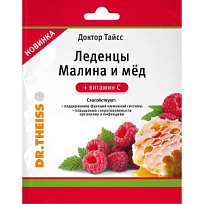 Купить: Доктор Тайсс 52 г леденцы малина и мед с витамином С