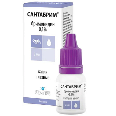 Купить Сантабрим 0,1% 5 мл глазные капли флакон