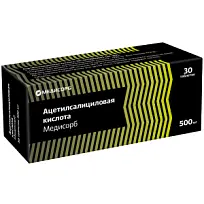 Купить: Ацетилсалициловая кислота Медисорб 500 мг 30 шт таблетки