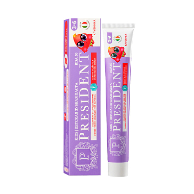 Купить PresiDent Kids 3-6 70 мл паста зубная детская клубника