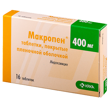 Купить Макропен 400 мг 16 шт таблетки покрытые пленочной оболочкой