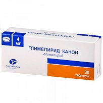 Купить: Глимепирид Канон 4 мг 30 шт таблетки