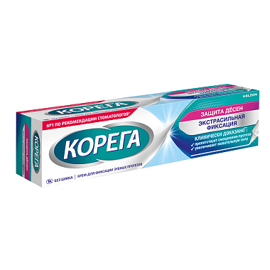 Купить Корега 40 г крем для фиксации зубных протезов защита десен