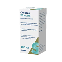 Купить: Скертцо 20 мг/мл 100 мл порошок для приготовления суспензии для приема внутрь + мерный шприц с насадкой