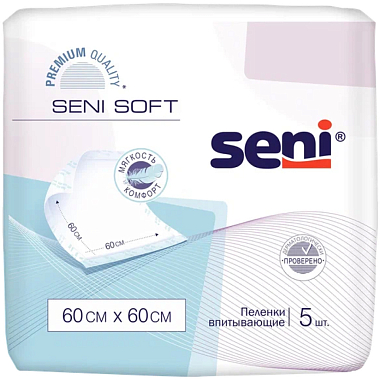 Купить Seni Soft пеленки 5 шт 60 см х 60 см