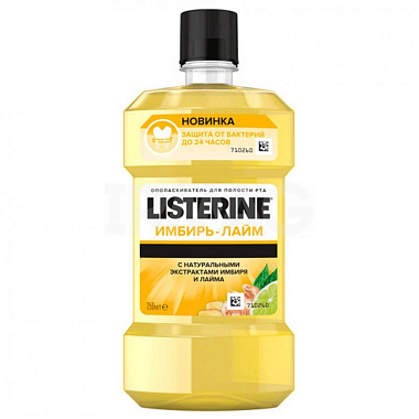 Купить Listerine 250 мл ополаскиватель для полости рта имбирь-лайм