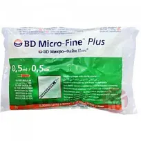 Купить: BD Micro-Fine Plus 1 мл 10 шт шприц инсулиновый 3-х компонентный с иглой U-100 29G 0,33 мм х 12,7 мм