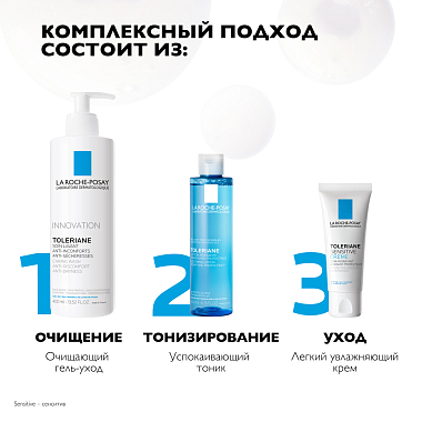 Купить La Roche-Posay Toleriane Caring Wash 400 мл крем-гель очищающий  для умывания лица с пантенолом