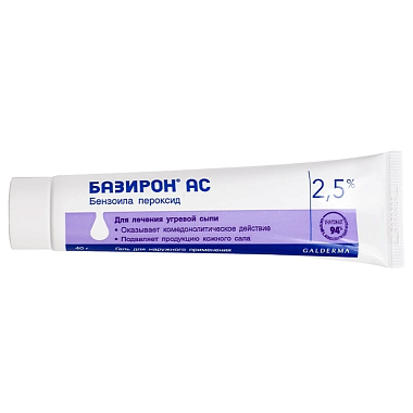 Купить Базирон АС 2,5 % 40 г гель