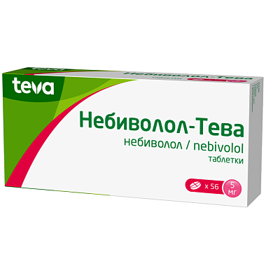 Купить Небиволол-Тева 5 мг 56 шт таблетки