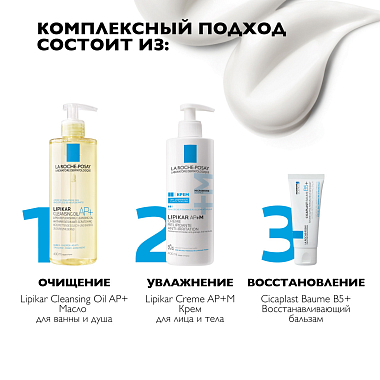 Купить La Roche-Posay Lipikar AP+M 400 мл крем липидовосполняющий увлажняющий  для сухой кожи лица и тела склонной к атопии с маслом ши