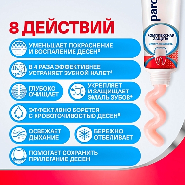 Купить Пародонтакс Комплексная защита Экстра свежесть 75 мл паста зубная