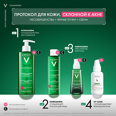 Купить Vichy Normaderm Phytosolution  400 мл гель очищающий  для проблемной кожи лица и тела от прыщей и акне