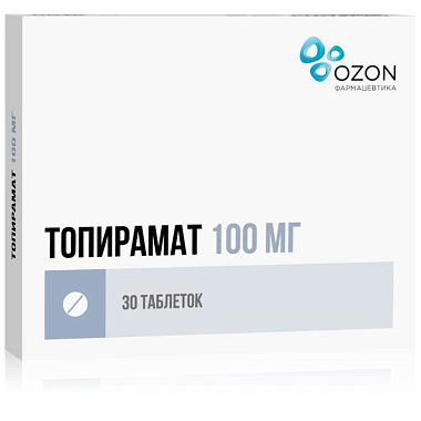 Купить Топирамат 100 мг 30 шт таблетки покрытые пленочной оболочкой
