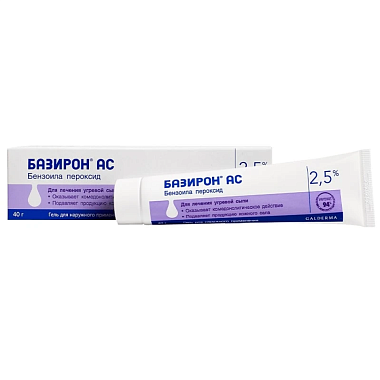 Купить Базирон АС 2,5 % 40 г гель