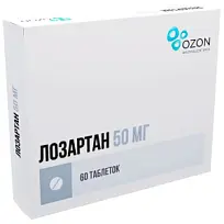 Купить: Лозартан 50 мг 60 шт таблетки покрытые пленочной оболочкой