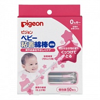 Купить: Pigeon 50 шт ватные палочки с липкой поверхностью в индивидуальной упаковке
