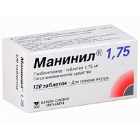Купить: Манинил 1,75 мг 120 шт таблетки