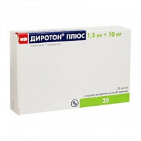 Купить: Диротон Плюс 1,5 мг + 10 мг 28 шт капсулы с модифицированным высвобождением