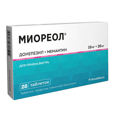 Купить Миореол 10 мг + 20 мг 28 шт таблетки покрытые пленочной оболочкой