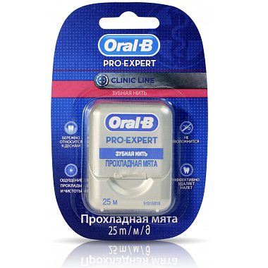 Купить Oral-B Pro-Expert Clinic Line 25 м зубная нить прохладная мята