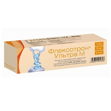 Купить Флексотрон Ультра М 25 мг / мл 3 мл 1 шт имплантат вязкоэластичный стерильный для внутрисуставной инъекции шприц