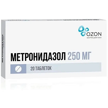 Купить Метронидазол 250 мг 20 шт таблетки