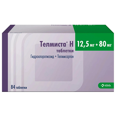 Купить Телмиста Н 12,5 мг + 80 мг 84 шт таблетки
