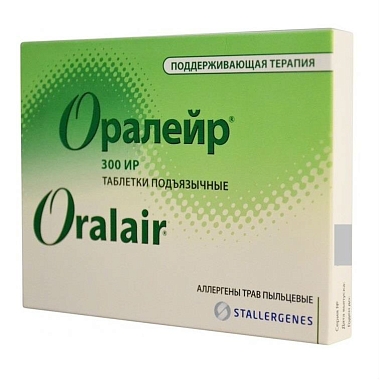 Купить Оралейр Аллергены трав пыльцевые 30 шт 300 ИР (поддерживающий курс) таблетки подъязычные