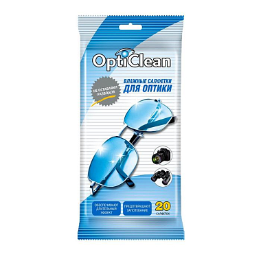Купить Opti Clean 20 шт салфетки влажные для оптики
