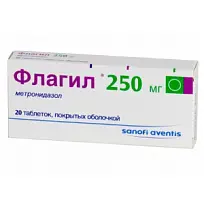 Купить: Флагил 250 мг 20 шт таблетки покрытые пленочной оболочкой