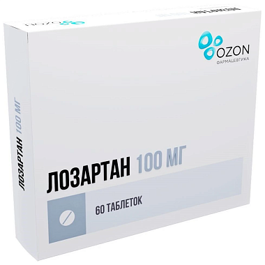 Купить Лозартан 100 мг 60 шт таблетки покрытые пленочной оболочкой