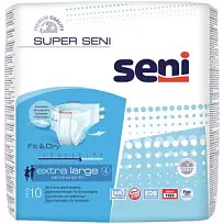 Купить: Seni Super подгузники 10 шт размер XL 6 капель