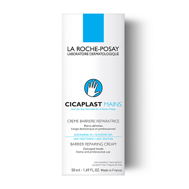 Купить La Roche-Posay Cicaplast Mains 50 мл крем-барьер восстанавливающий увлажняющий  для рук с ниацинамидом