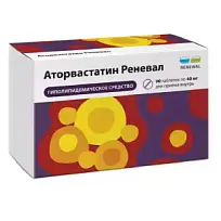 Купить: Аторвастатин Реневал 40 мг 90 шт таблетки покрытые пленочной оболочкой