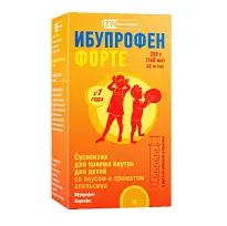 Купить: Ибупрофен Форте 40 мг/мл 160 мл суспензия для приема внутрь для детей апельсин