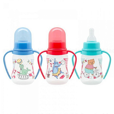 Купить Lubby 125 мл бутылочка для кормления с соской силиконовой с ручками 0 мес+ артикул 15201