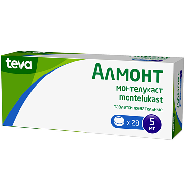 Купить Алмонт 5 мг 28 шт таблетки жевательные