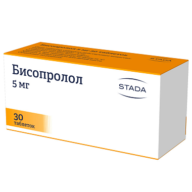 Купить Бисопролол 5 мг 30 шт таблетки покрытые пленочной оболочкой