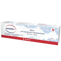 Купить: Момейд-С 0,1%+5% 15 г мазь для наружного применения